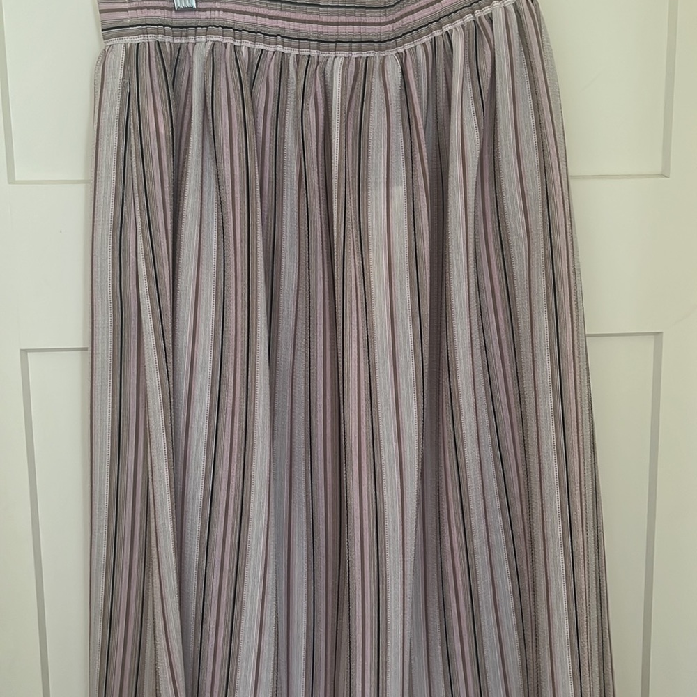 Max Studio pink and brown striped skirt - Picture 3 of 3